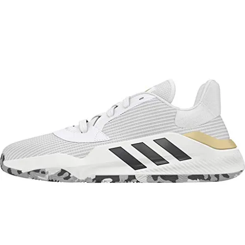 adidas Pro Bounce 2019 Low White/Black/Gold Basketball Shoes 10