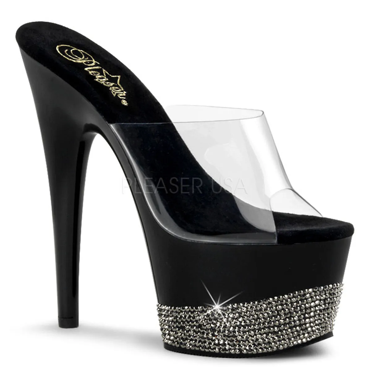 Adore-701-3 Black Rhinestone Platform