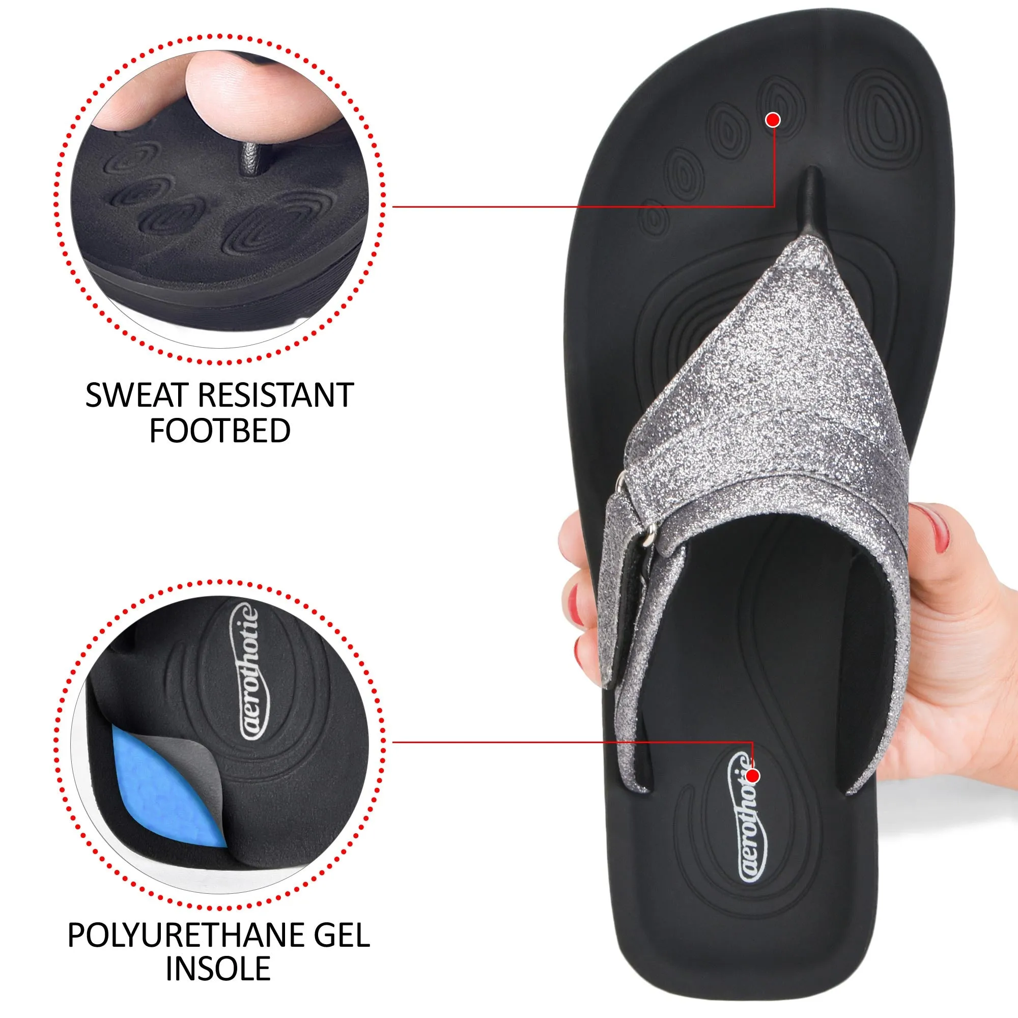 Aerothotic - Glynis Comfortable Casual Thong Women’s Walking Sandals.