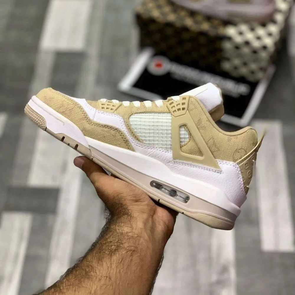 Air Jordan 4 Custom Lo-Vi (Natural) | Low-Top Canvas Style