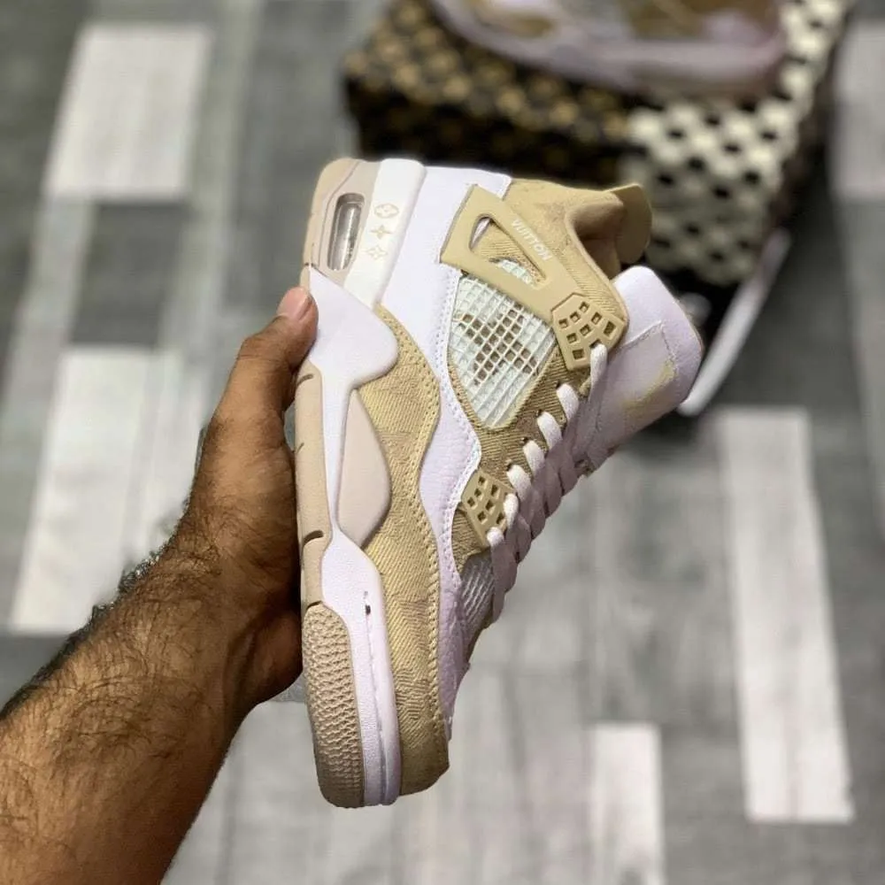 Air Jordan 4 Custom Lo-Vi (Natural) | Low-Top Canvas Style