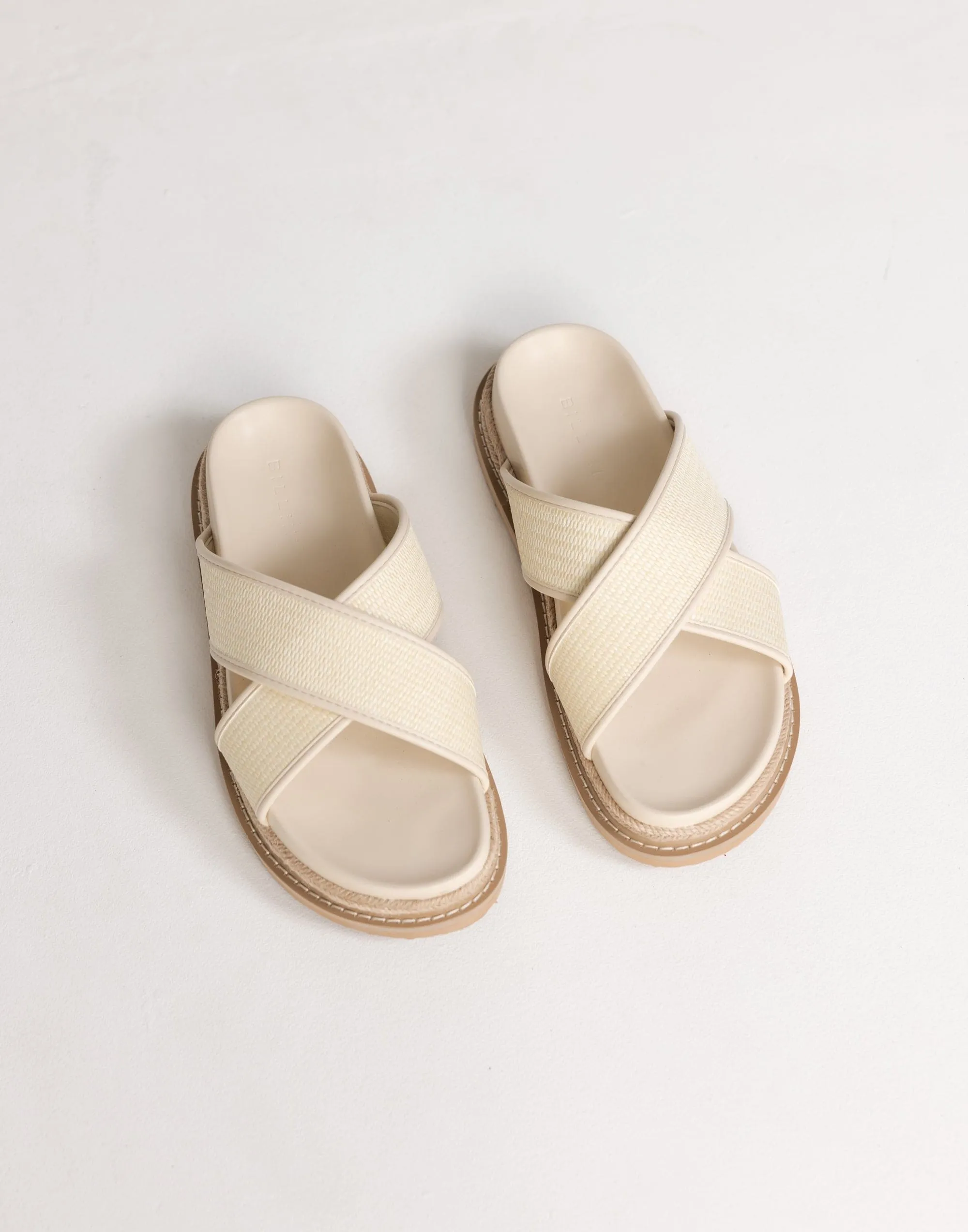 Aysha Slides (Cream Raffia) - By Billini