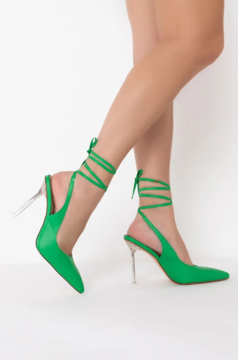 AZALEA WANG ALL YOUR LOVE STILETTO PUMP IN GREEN