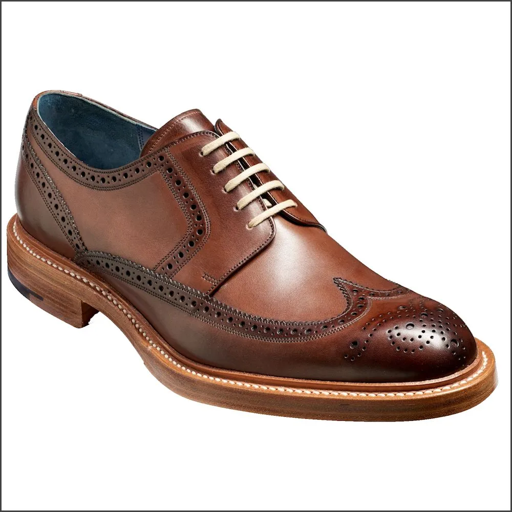 Barker Bailey Ebony Hand Painted Derby Wingtip Brogue=