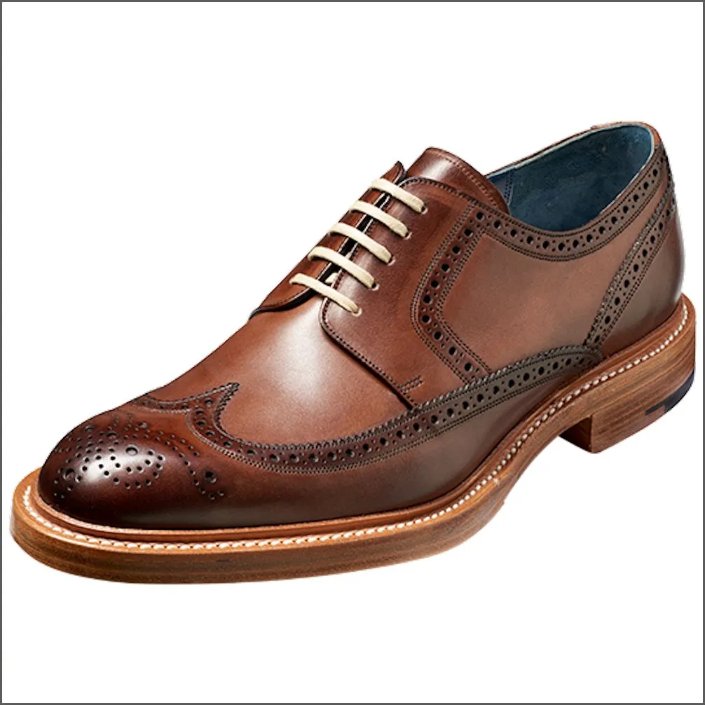 Barker Bailey Ebony Hand Painted Derby Wingtip Brogue=