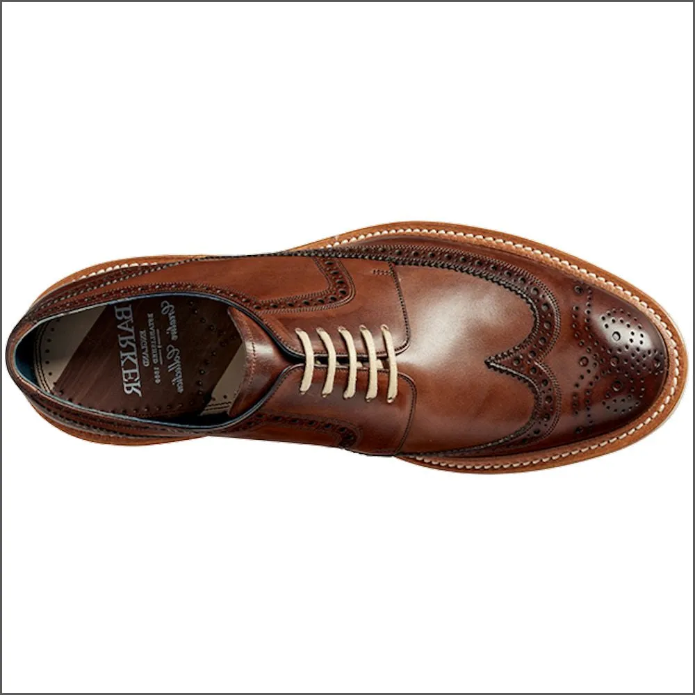 Barker Bailey Ebony Hand Painted Derby Wingtip Brogue=