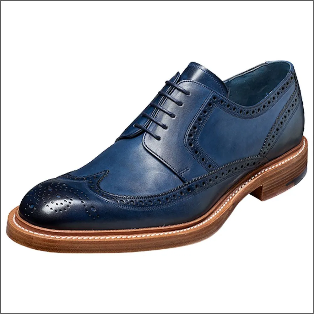 Barker Bailey Navy Hand Painted Derby Wingtip Brogue Size 9.5/