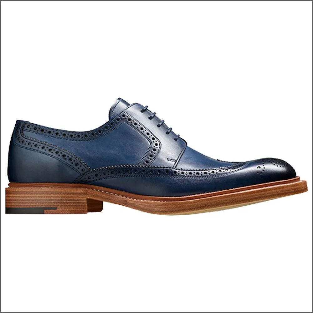 Barker Bailey Navy Hand Painted Derby Wingtip Brogue Size 9.5/