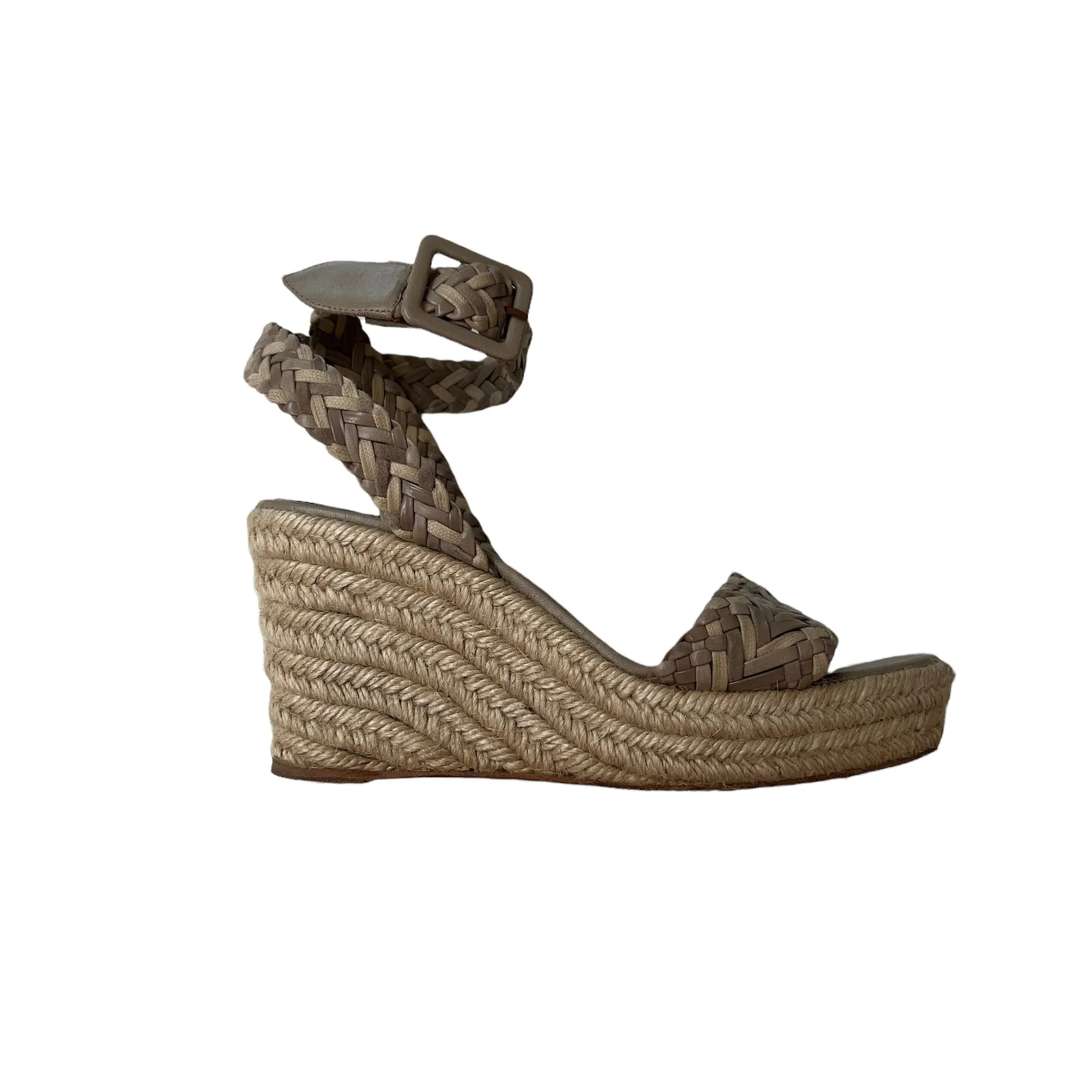 Beige Leather Espadrilles - 7.5