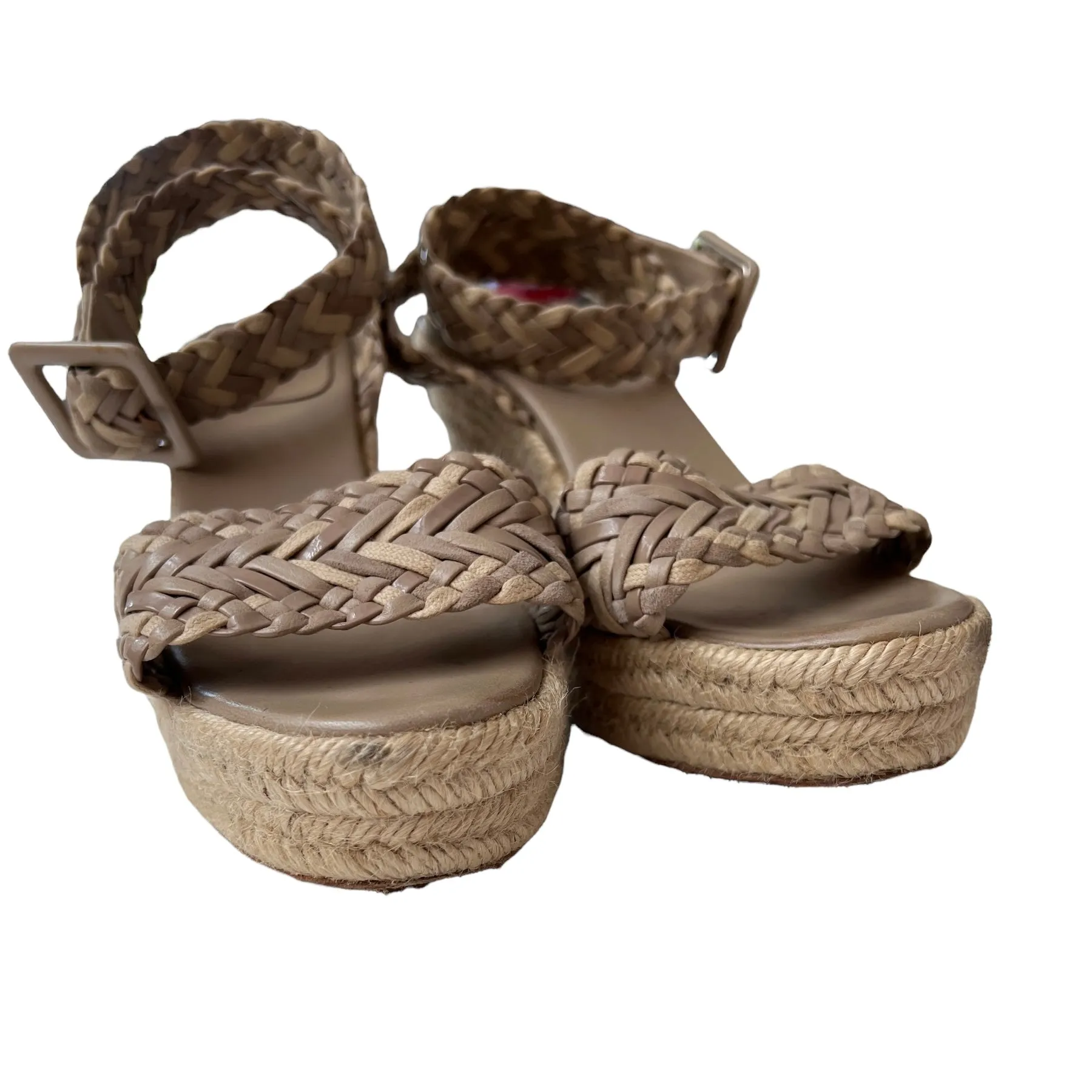 Beige Leather Espadrilles - 7.5