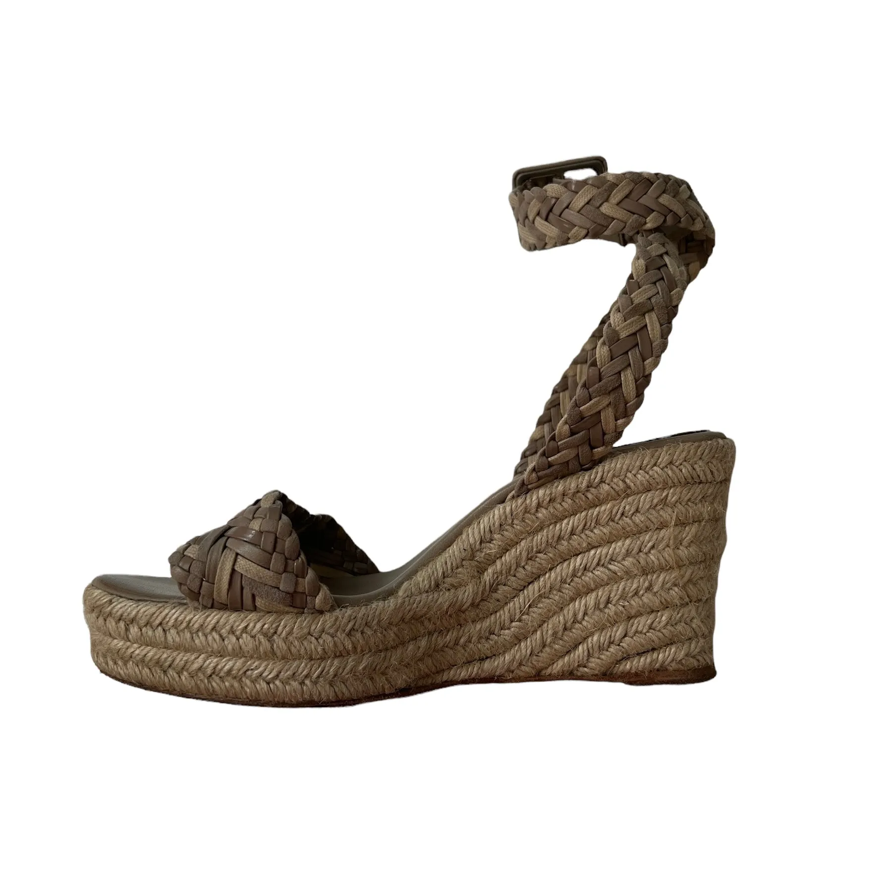 Beige Leather Espadrilles - 7.5