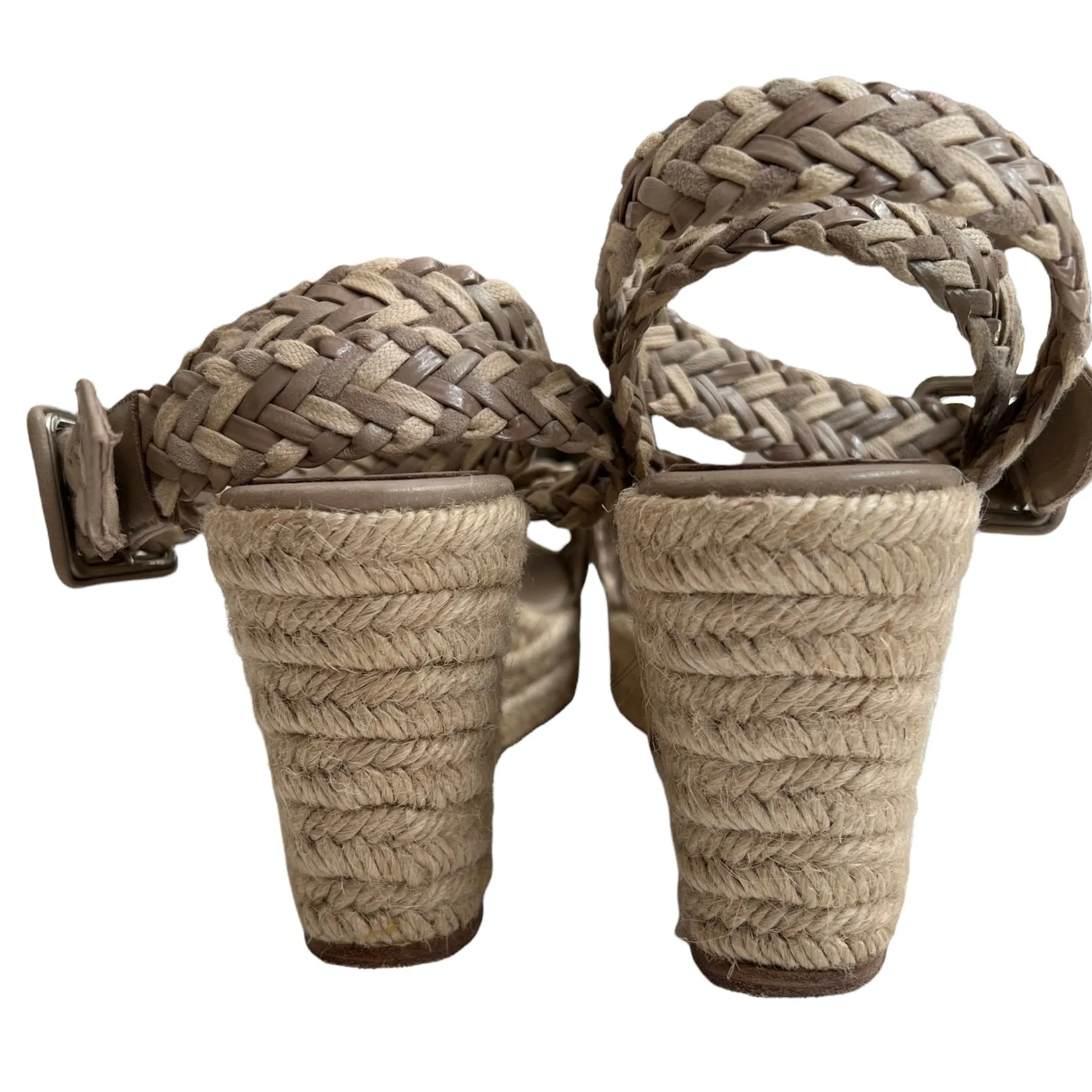 Beige Leather Espadrilles - 7.5