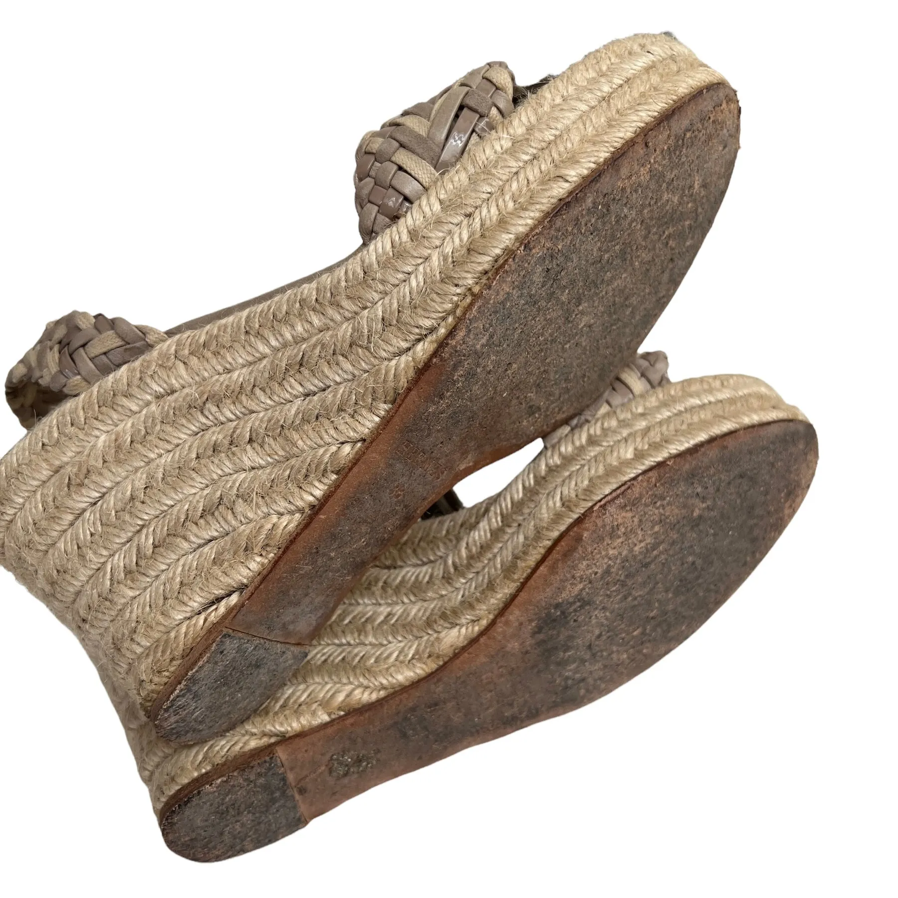 Beige Leather Espadrilles - 7.5