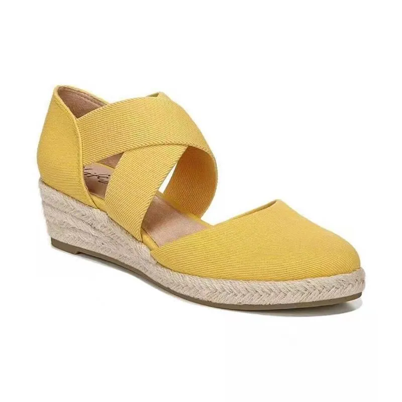 BerriesJam - 2024 Summer Fashion Cross Belt Solid Color Espadrilles