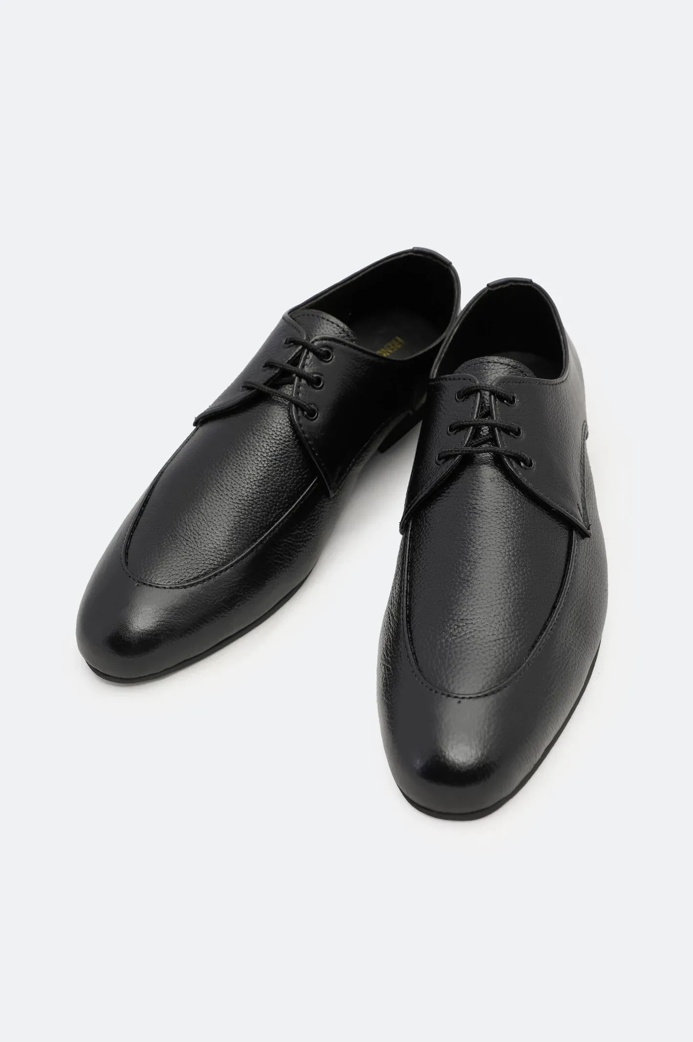 Black Derby Lace Up Formal Shoes