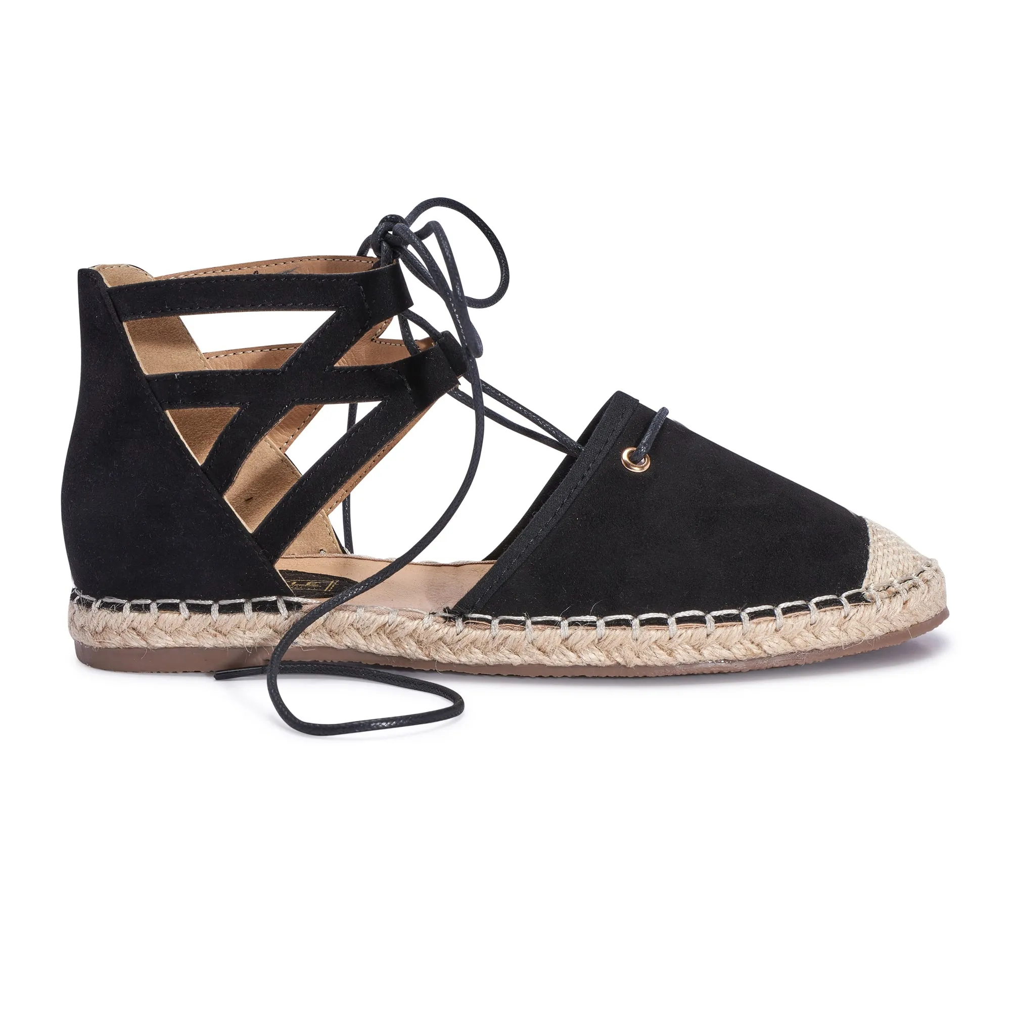 Black Lace Up Espadrilles