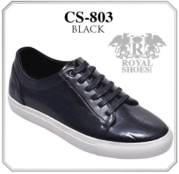 Black Men's Lace-Up Sneakers Casual Design Shoes CS-803