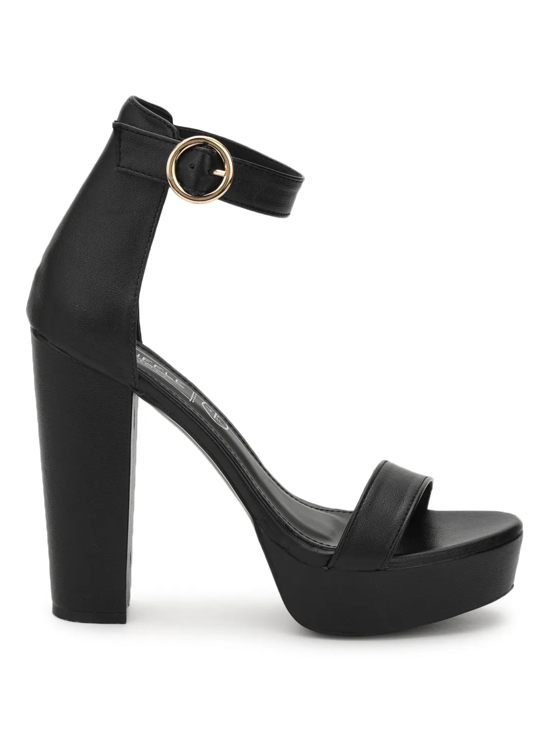 Black PU Block Heel Sandals (TP10377-BLK)