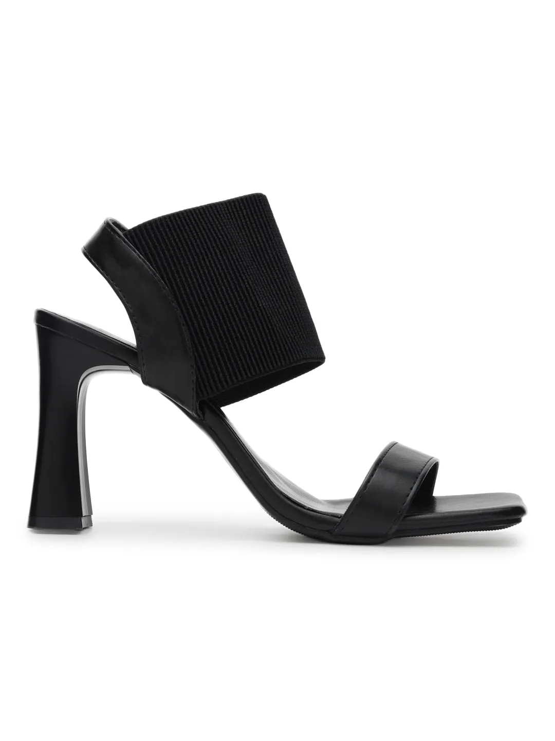 Black PU Block Stylish Sandals (TC-RS3699-BLK)