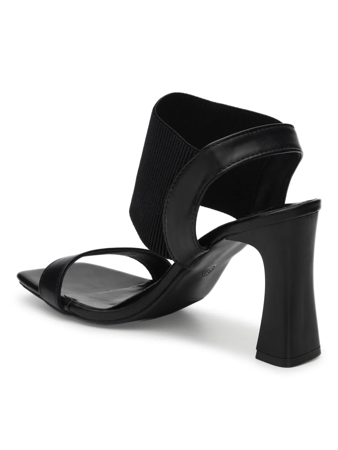 Black PU Block Stylish Sandals (TC-RS3699-BLK)