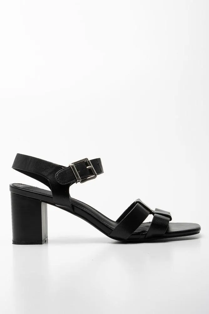 Block Heel Sandal Black