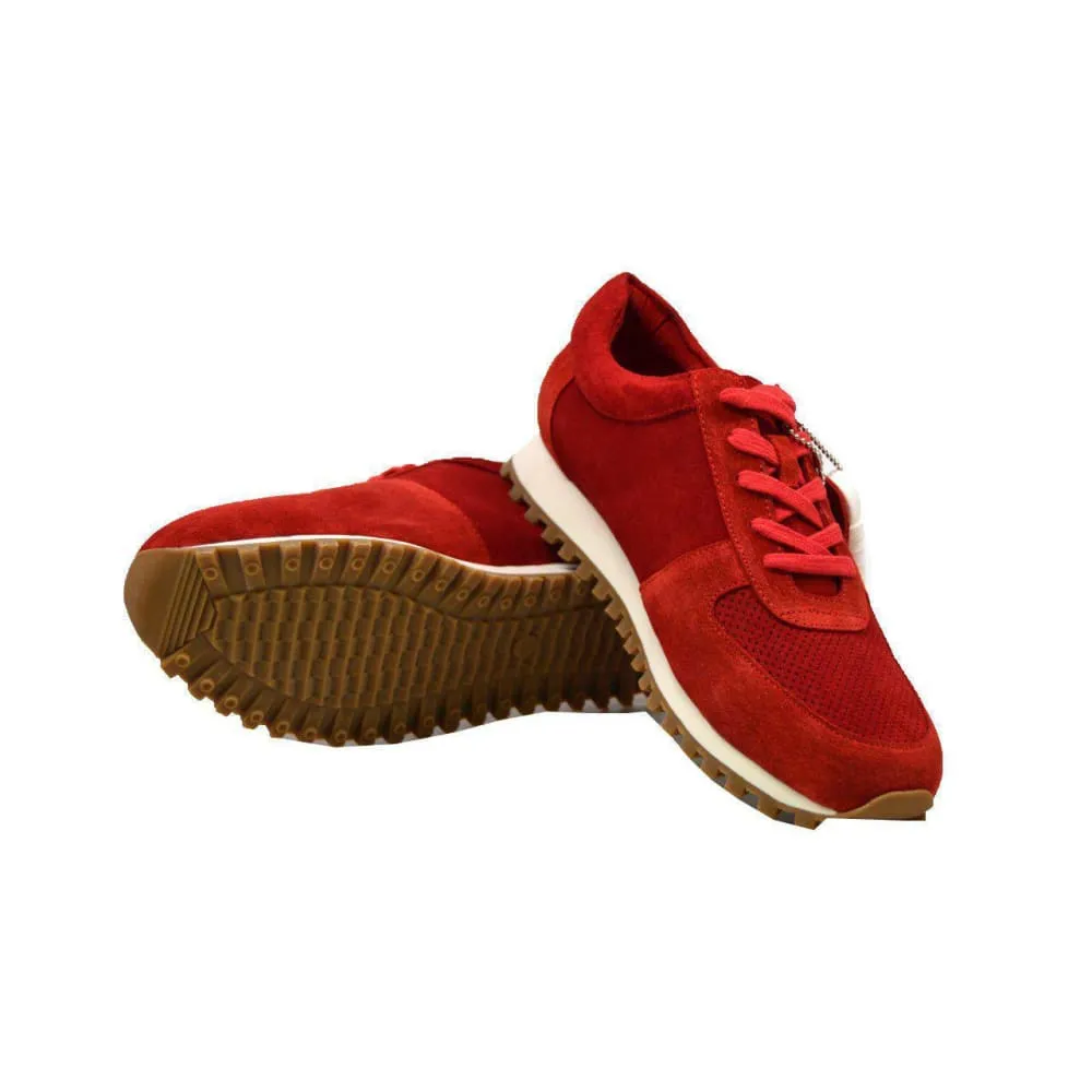 British Walkers Surrey Men's Red Leather and Suede Sneakers