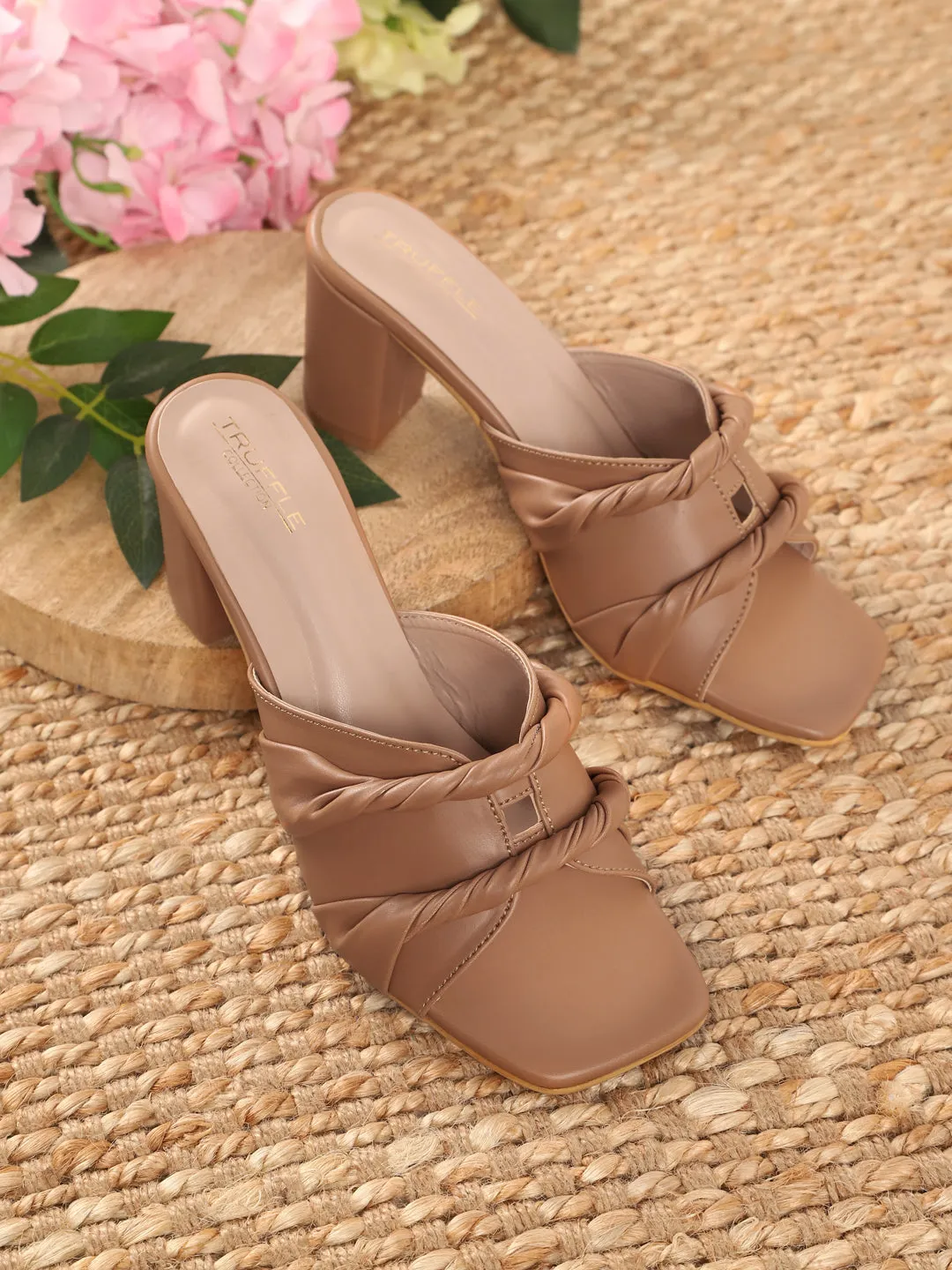 Brown PU Block Mules (TC-KL0001-BRO)