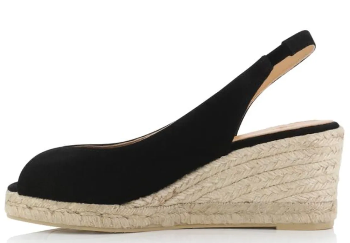 Castaner Barbara 6 Black Canvas Wedge Espadrilles