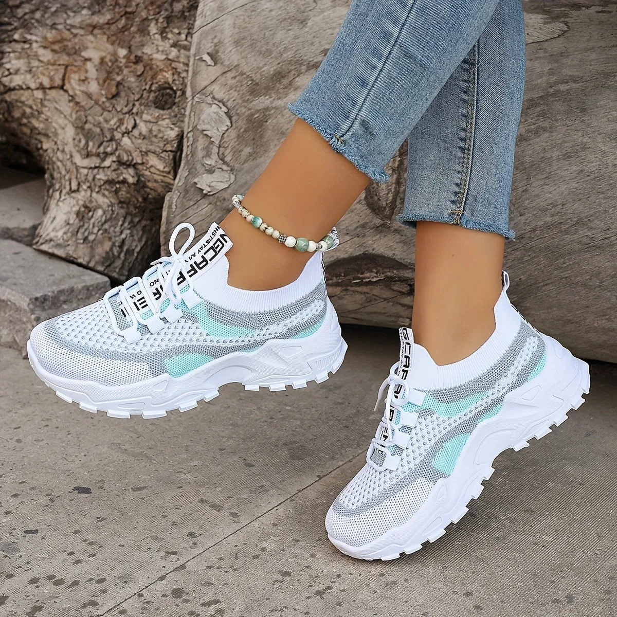 Casual Colorblock Knit Sneakers for Women | Perfect for Casual Days