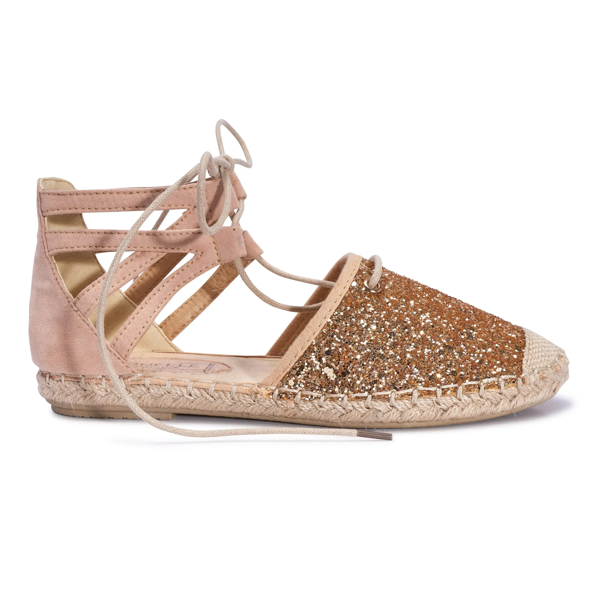 Champagne Lace Up Espadrilles