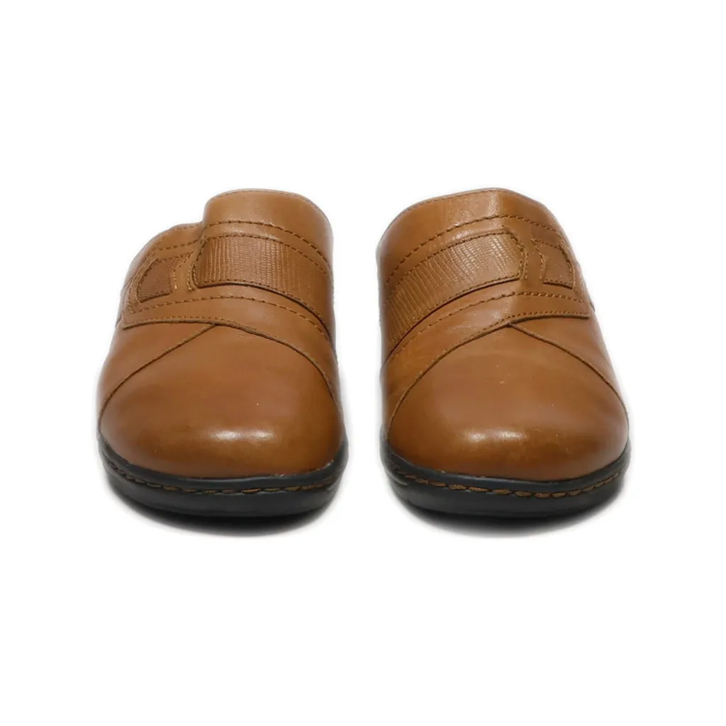 Clarks Bendables Mules Leather Brown Colour For Women