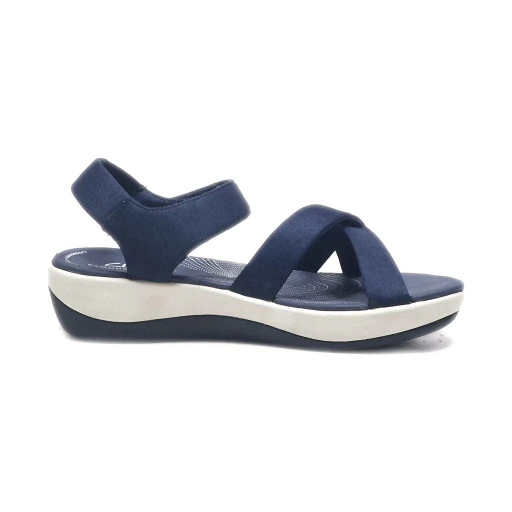 Clarks Platform Sandals Fabric Blue Colour For Women