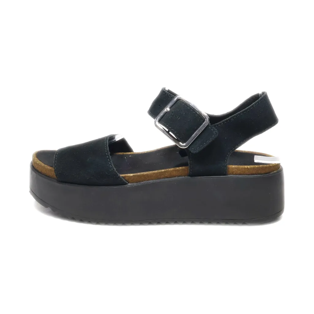 Clarks Platform Sandals Suede Black Colour For Women