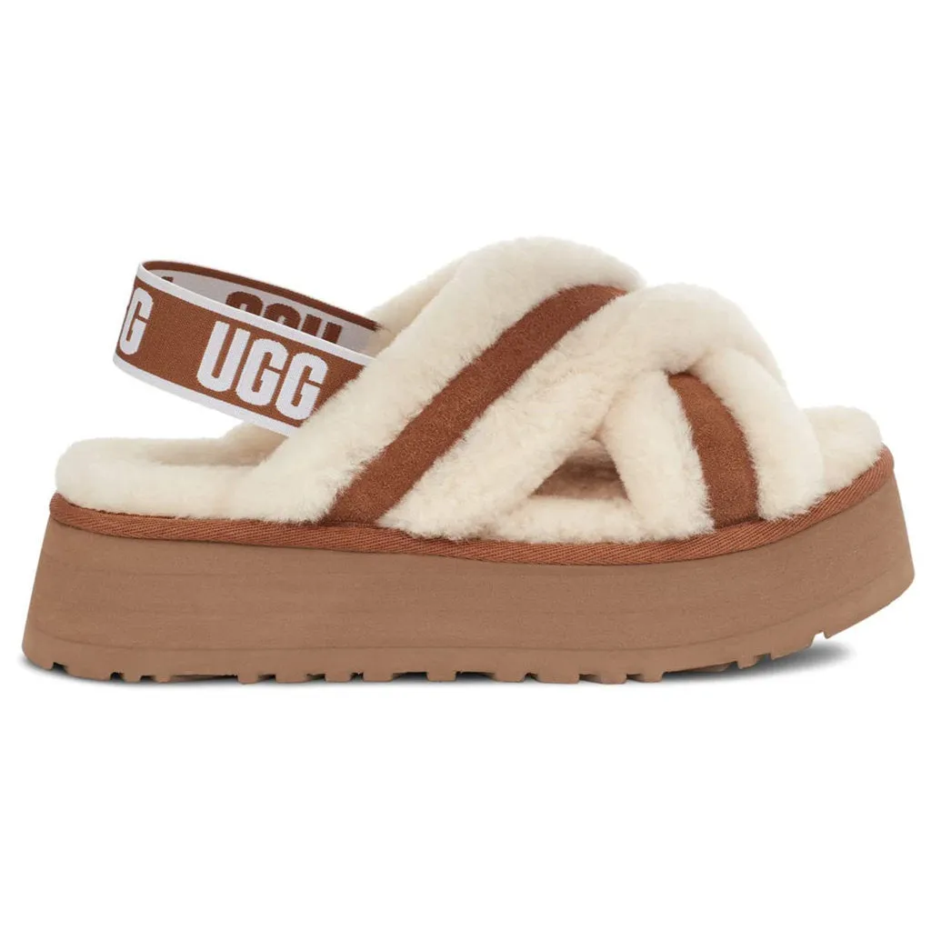 Disco Cross Slide Suede Sheepskin Women's Sandals