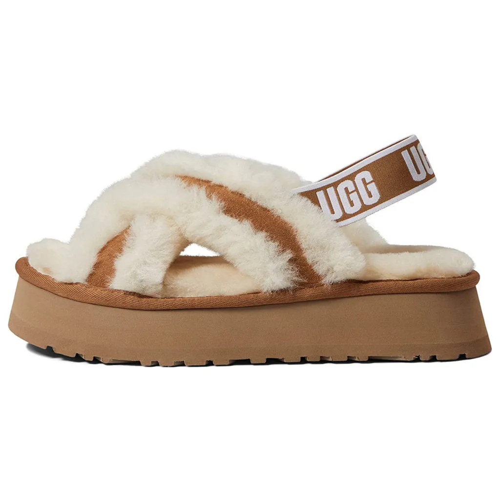 Disco Cross Slide Suede Sheepskin Women's Sandals