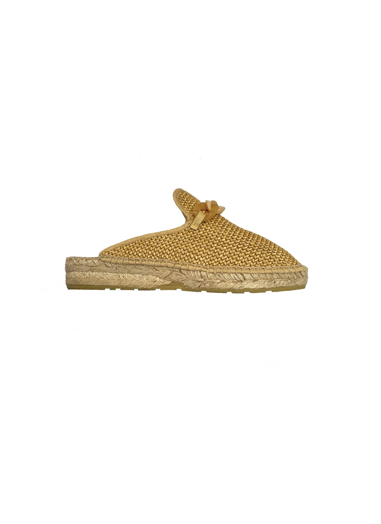 Eva Beige Espadrille With Chain