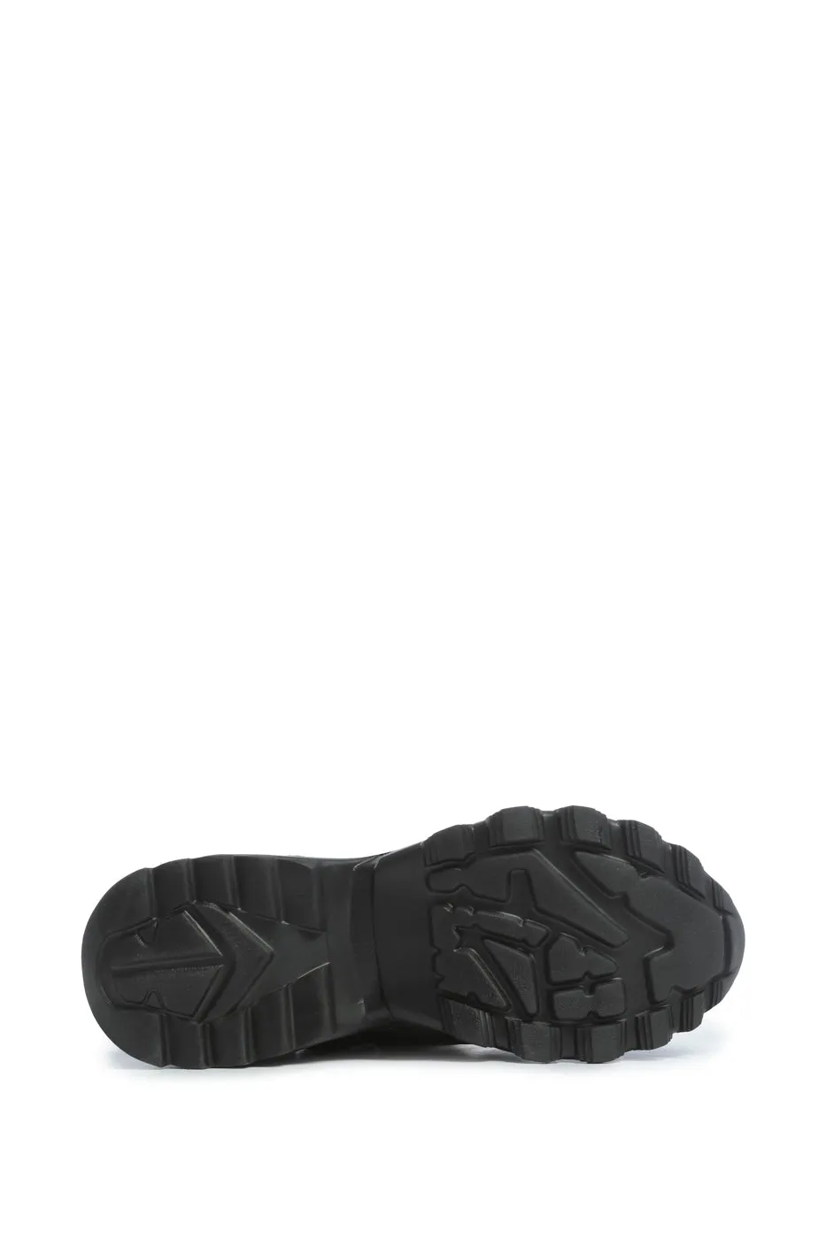 Faux Fur Lined Chunky Sneakers - Black