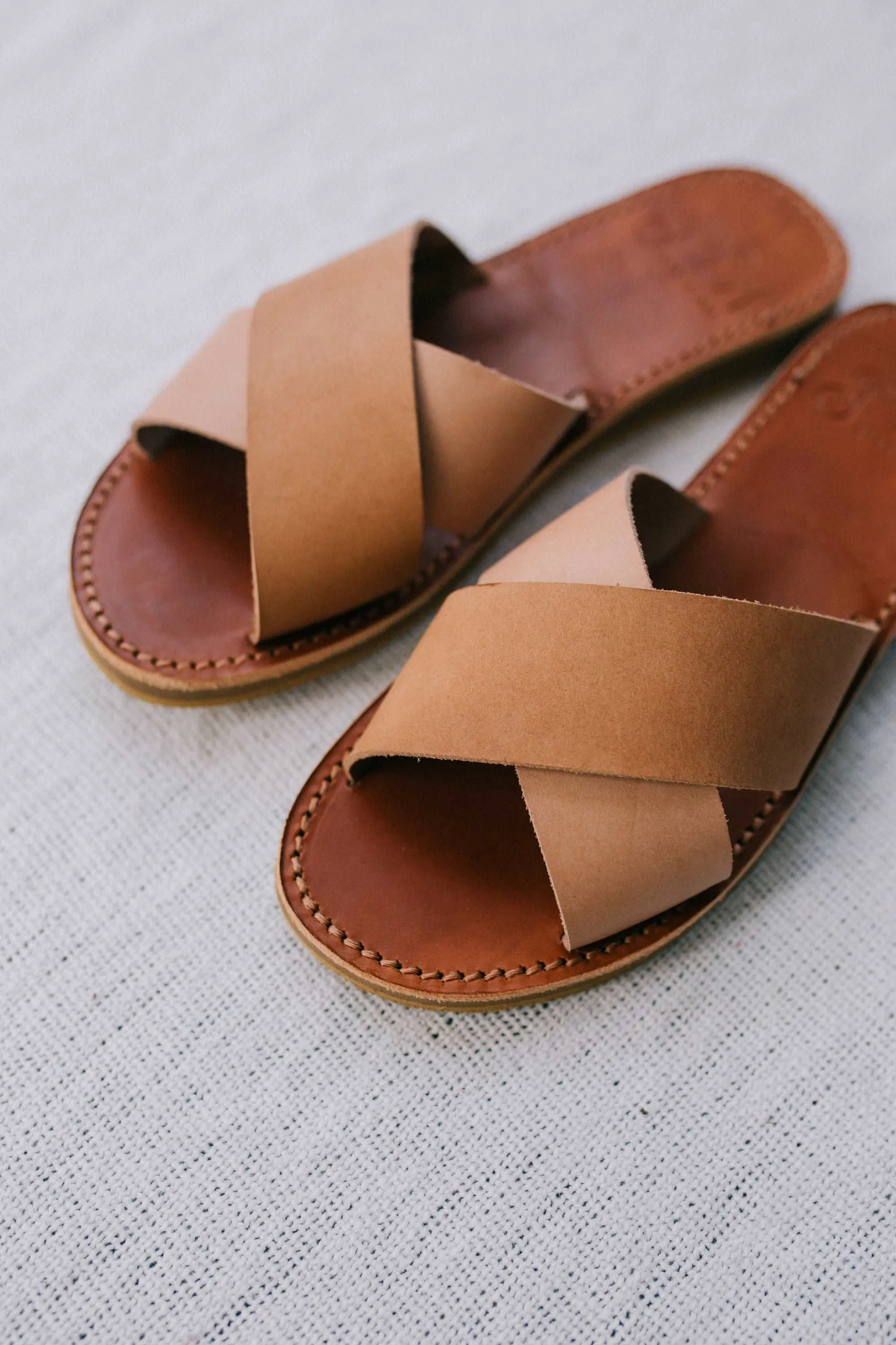 Formentera Sandals - Natural / Tan Leather