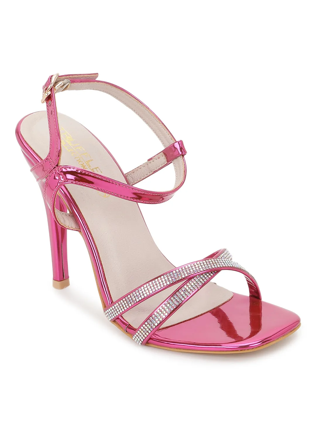 Fuschia Patent Strappy Stiletto Sandals (TC-SLC-1456-FUSC)