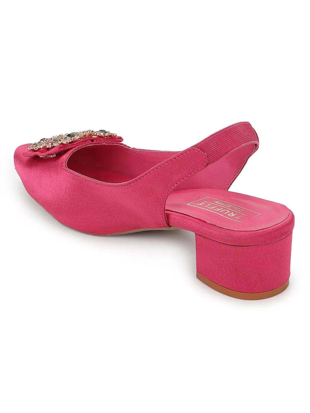 Fuschia Velvet Block Sandals (TC-SLC-BL72-FUS)