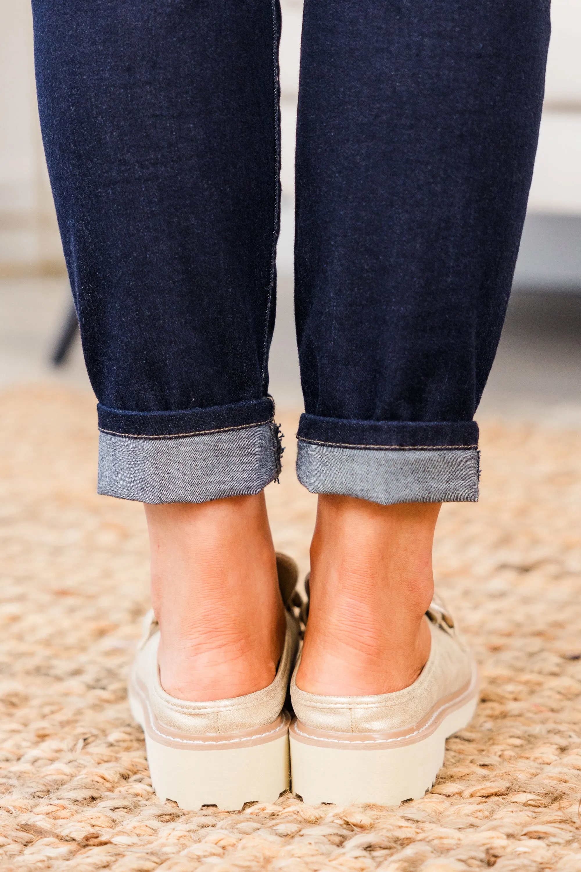 Glitter And Gold Mules, Gold