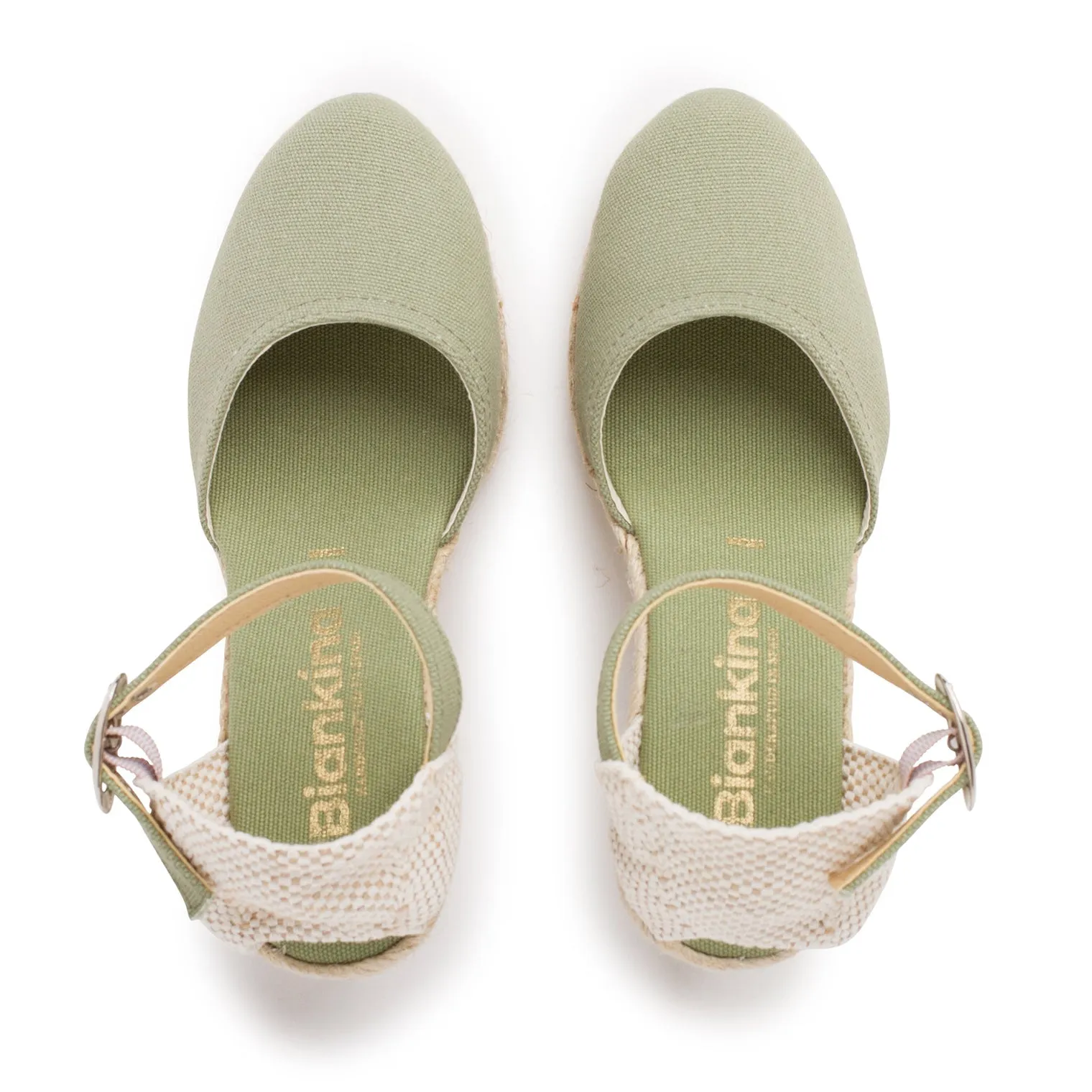 Granada Eco Canvas Vegan Espadrille Wedges - Olive Green