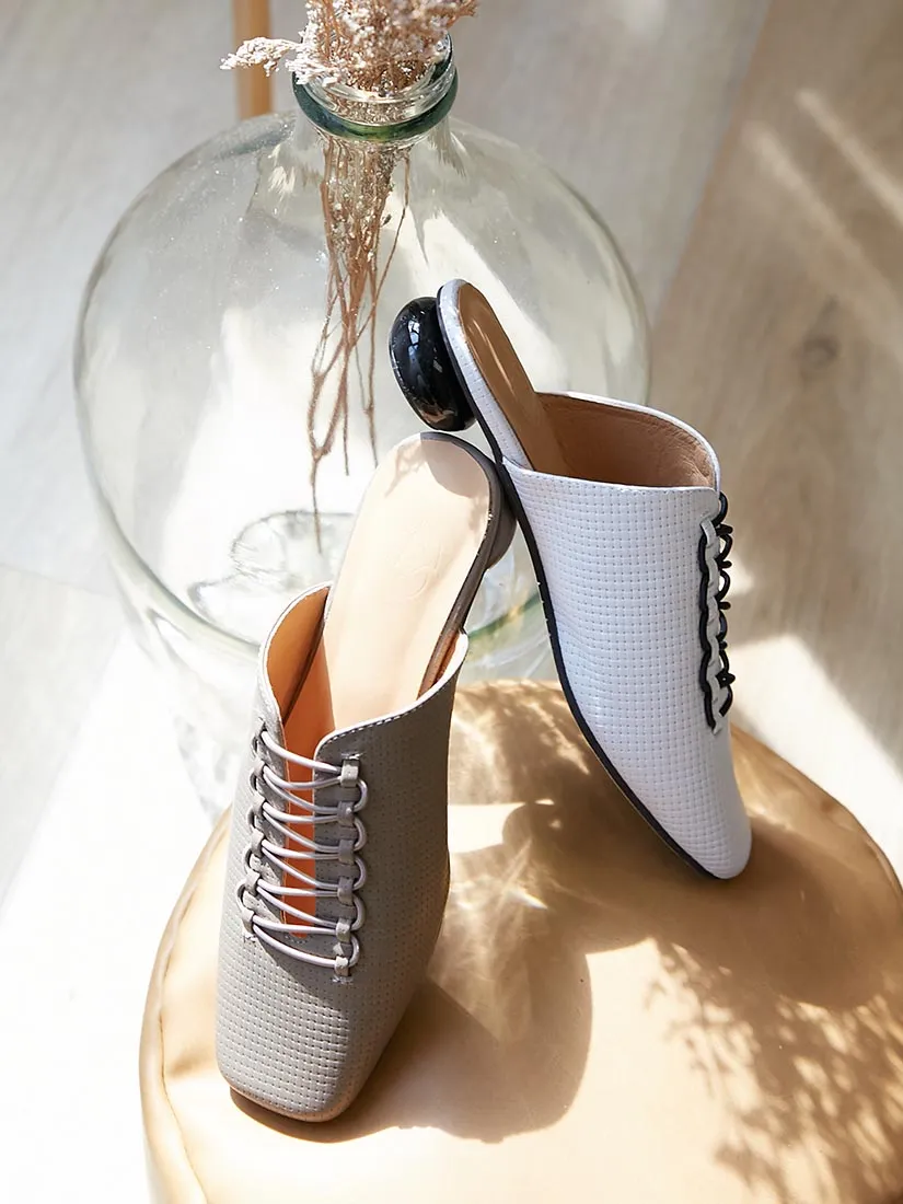 Handmade Slip On Derby Mules