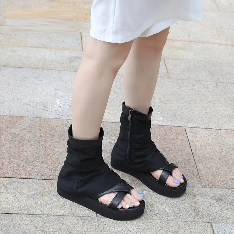 Joskaa 2024 New Platform Boots Chunky Sandals