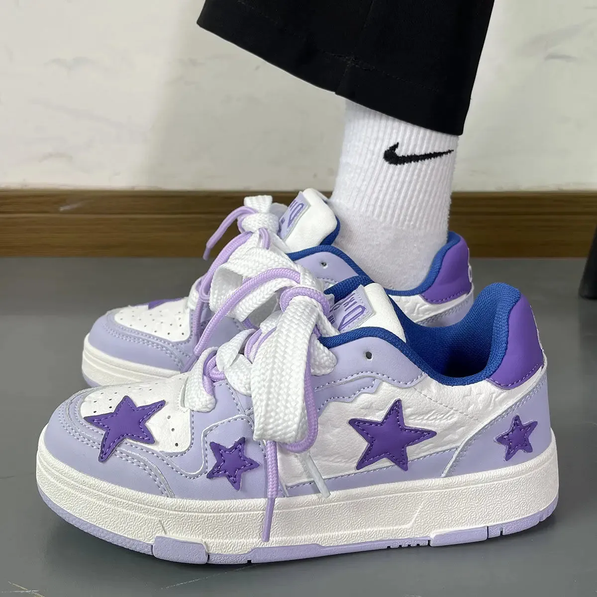 JOSKAA 2024 Purple Dopamine Star Sneakers Shoes MK19384