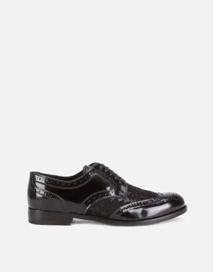 Lace Detail Leather Derby Shoes