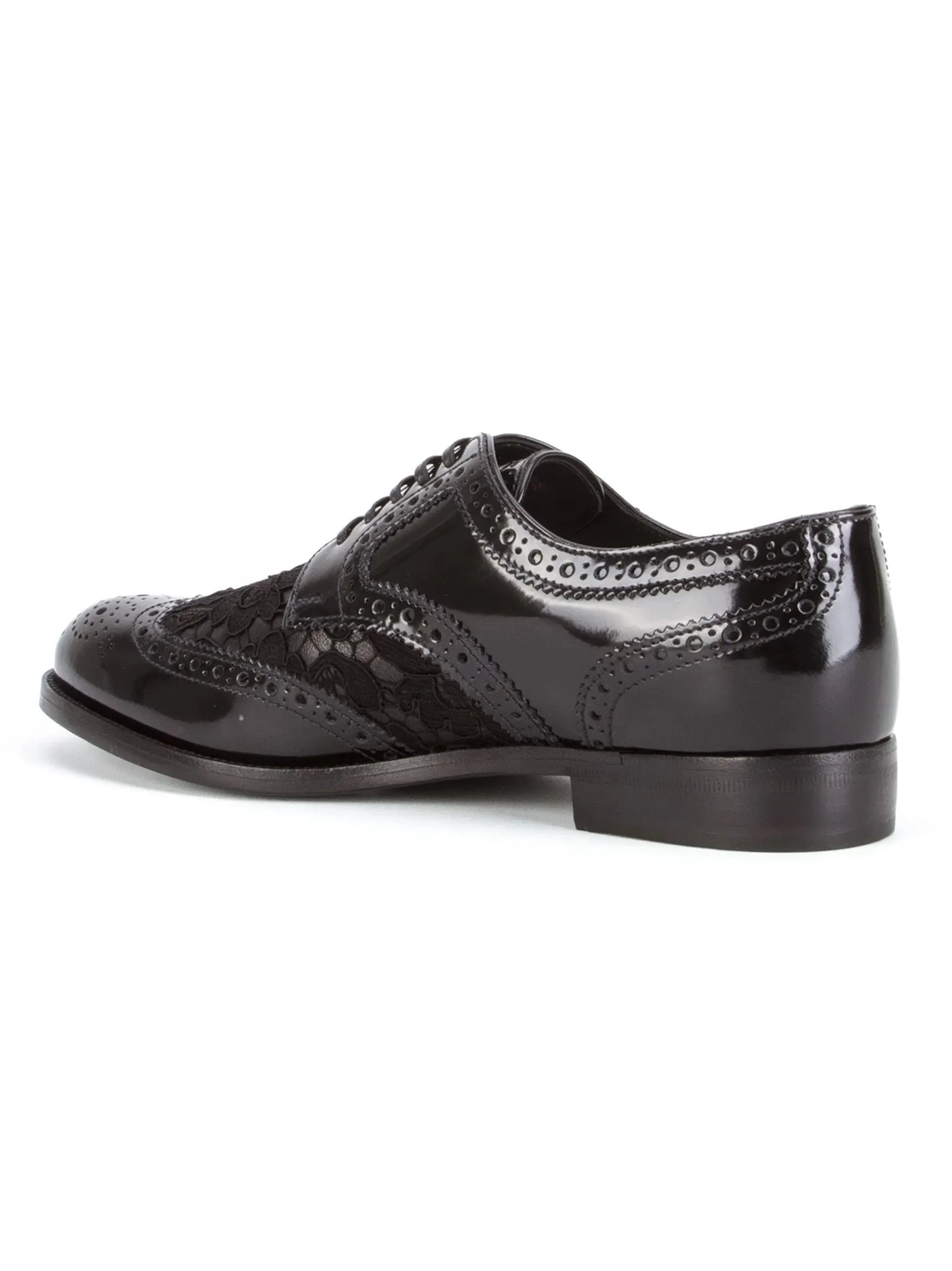 Lace Detail Leather Derby Shoes