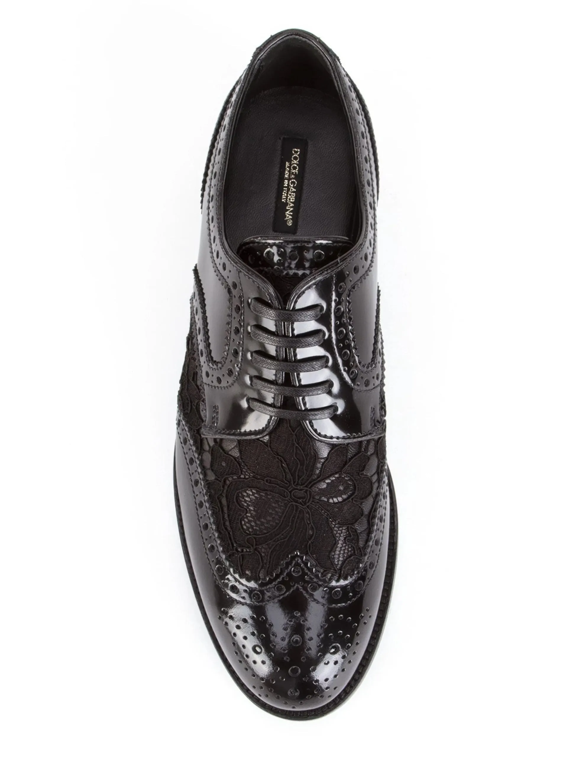 Lace Detail Leather Derby Shoes