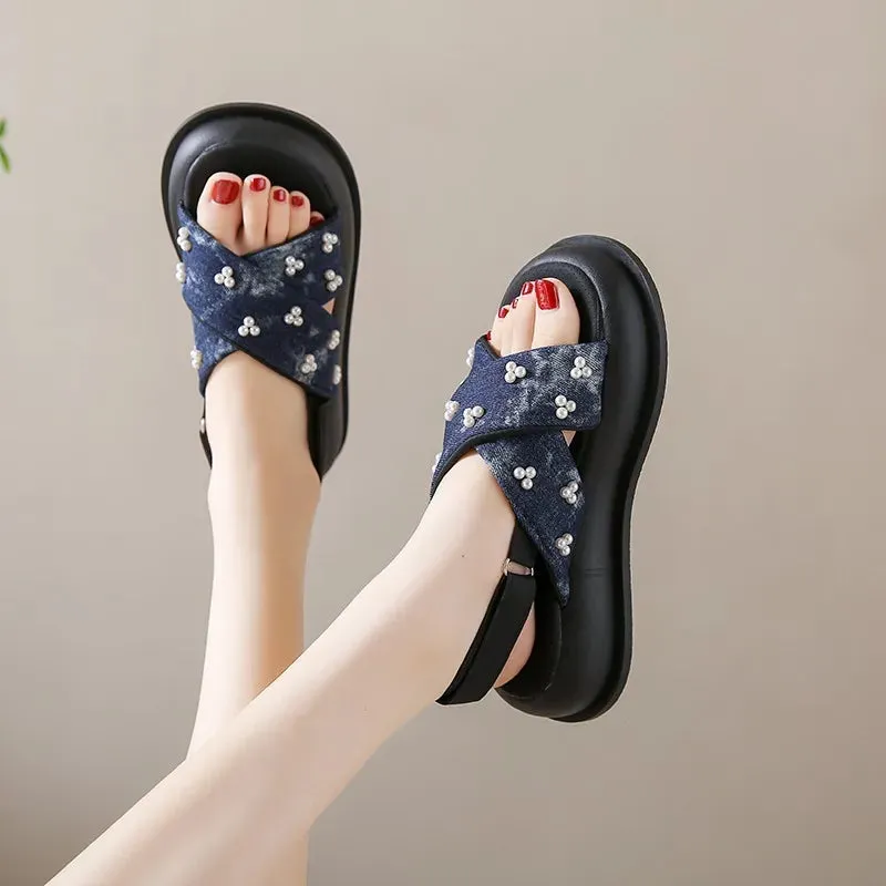 Liana Denim Summer Sandals