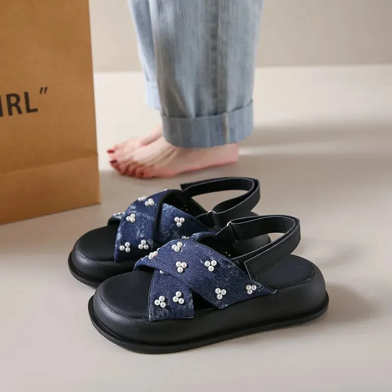 Liana Denim Summer Sandals